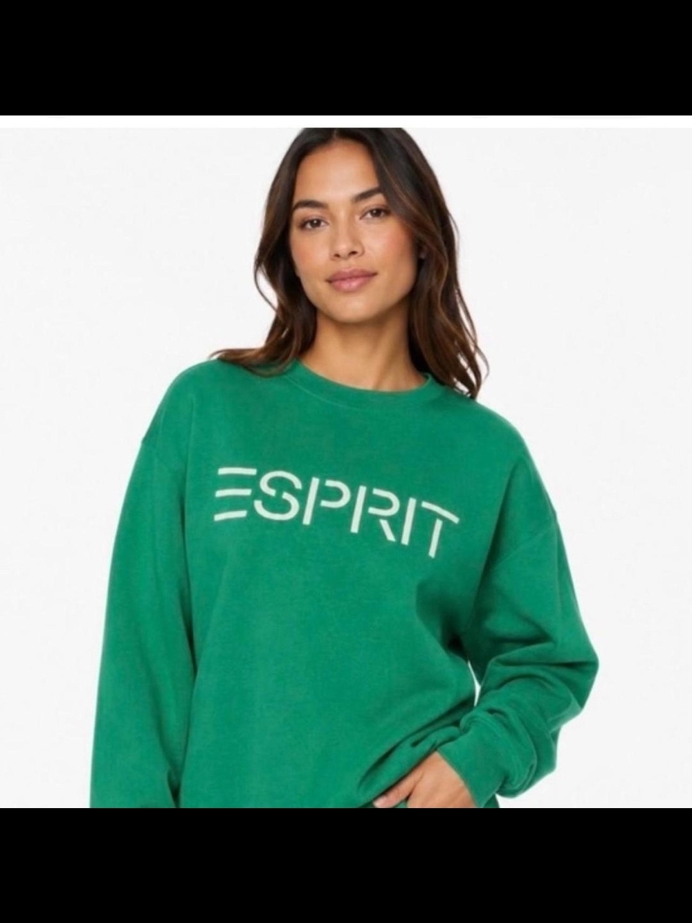 NWT Esprit Viral Crewneck Sweatshirt GREEN M NWT - Picture 2 of 2